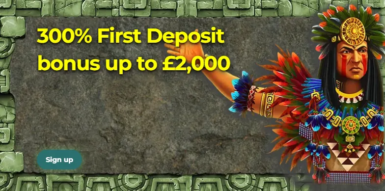 Aztec Paradise deposit one: 300% bonus up to £2,000