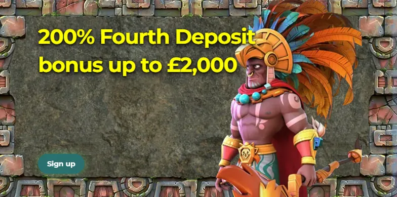 Aztec Paradise deposit four: 200% bonus up to £2,000